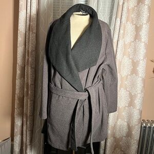 Ava & Viv Shawl Collar Belted Peacoat - Size 2XL